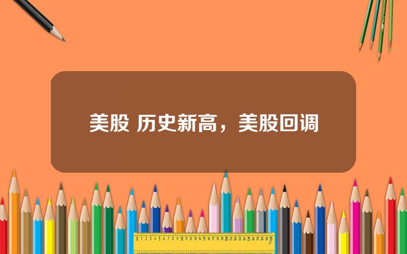 美股 历史新高，美股回调